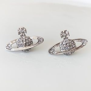 Vivienne Westwood orb silver crystal earrings